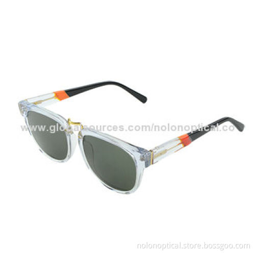 Italian design acetate sunglasses with CE & FDA certification in crystal